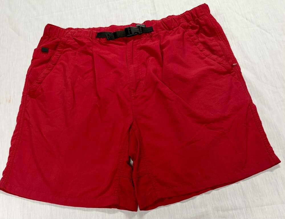 Outer Rim Red Nylon Belted Pleated Hiking Shorts